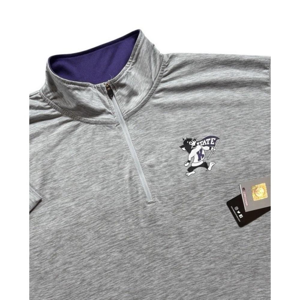 Colosseum Women's K-State Wildcats 1/4 Zip Pullover Medium Gray NWT - 1480 - Picture 6 of 7